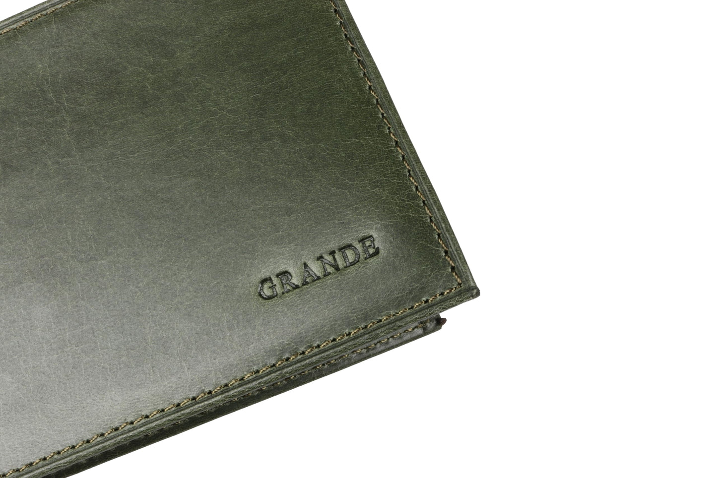 grande 1488 - Genuine Leather Bifold Classic Men Wallet with ID Window - Rustic Green