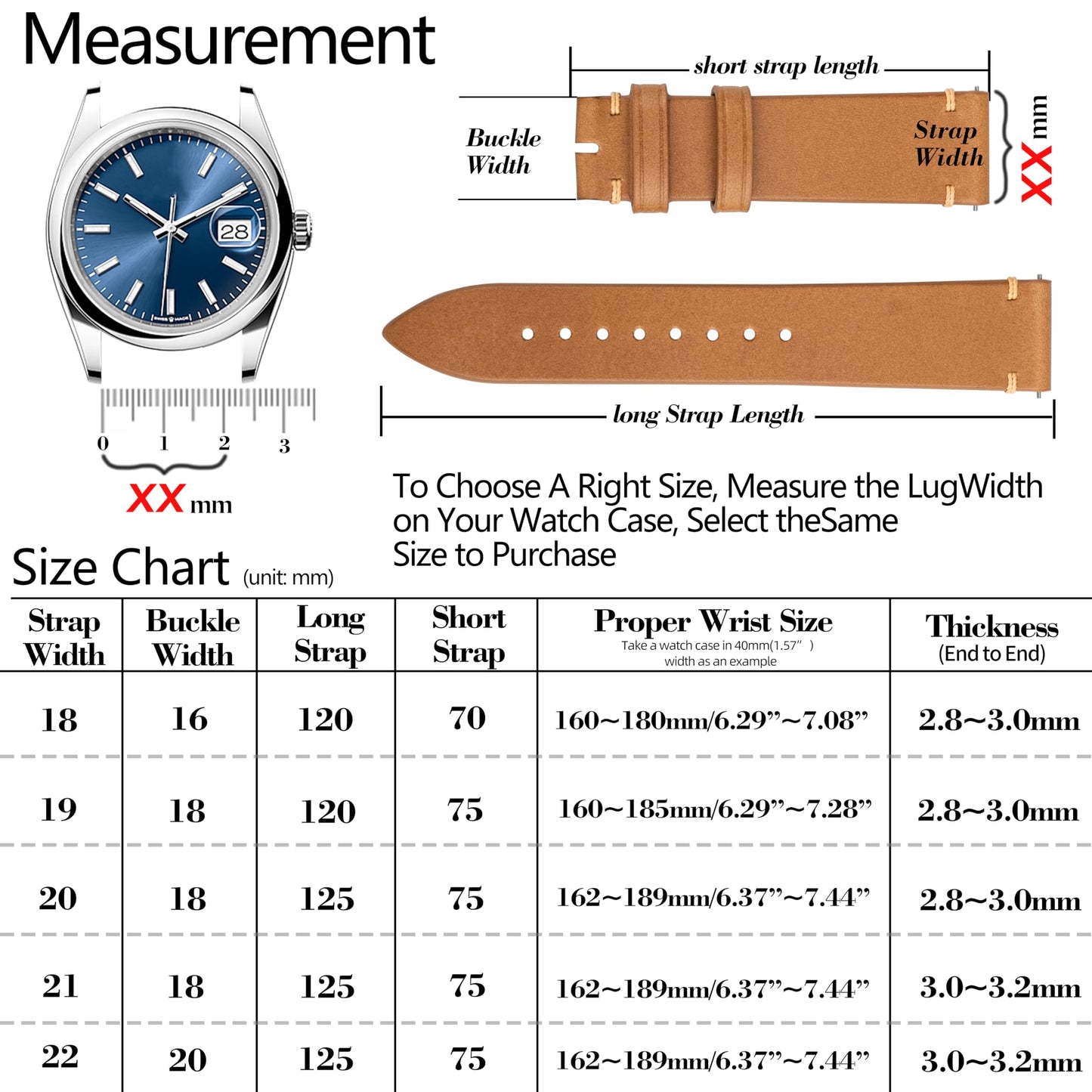 Gomvadr Handmade Slim Vintage Top Grain Leather Watch Strap, Quick Release, 18 mm/19 mm/20 mm/21 mm/22 mm, Silver/Black Buckle, Tan/Brown/Blue/Black/Coffee, Unisex for Men Women (Yellowish Brown with Silver Buckle, 20mm)