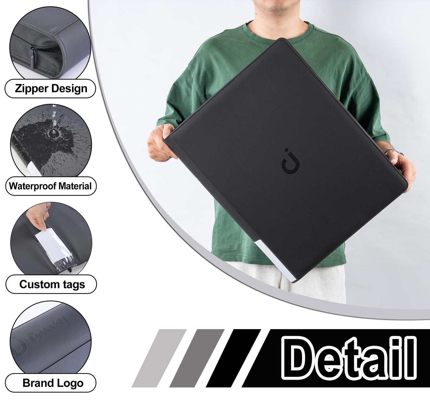 Premium Card Binder 16 Pocket - Fits 1600 Cards，4X4 Ringless Card Album with Sleeves for Trading Cards & Sports Cards（Model C，Classic Black）