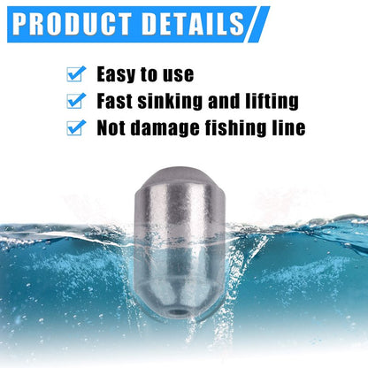 Fishing Weights Egg Sinkers Kit,42pcs Lead Free Fishing Weights Slip Sinkers for Fishing Lines Steel Barrel Weights for Freshwater Saltwater Bass Trout Walleye Fishing