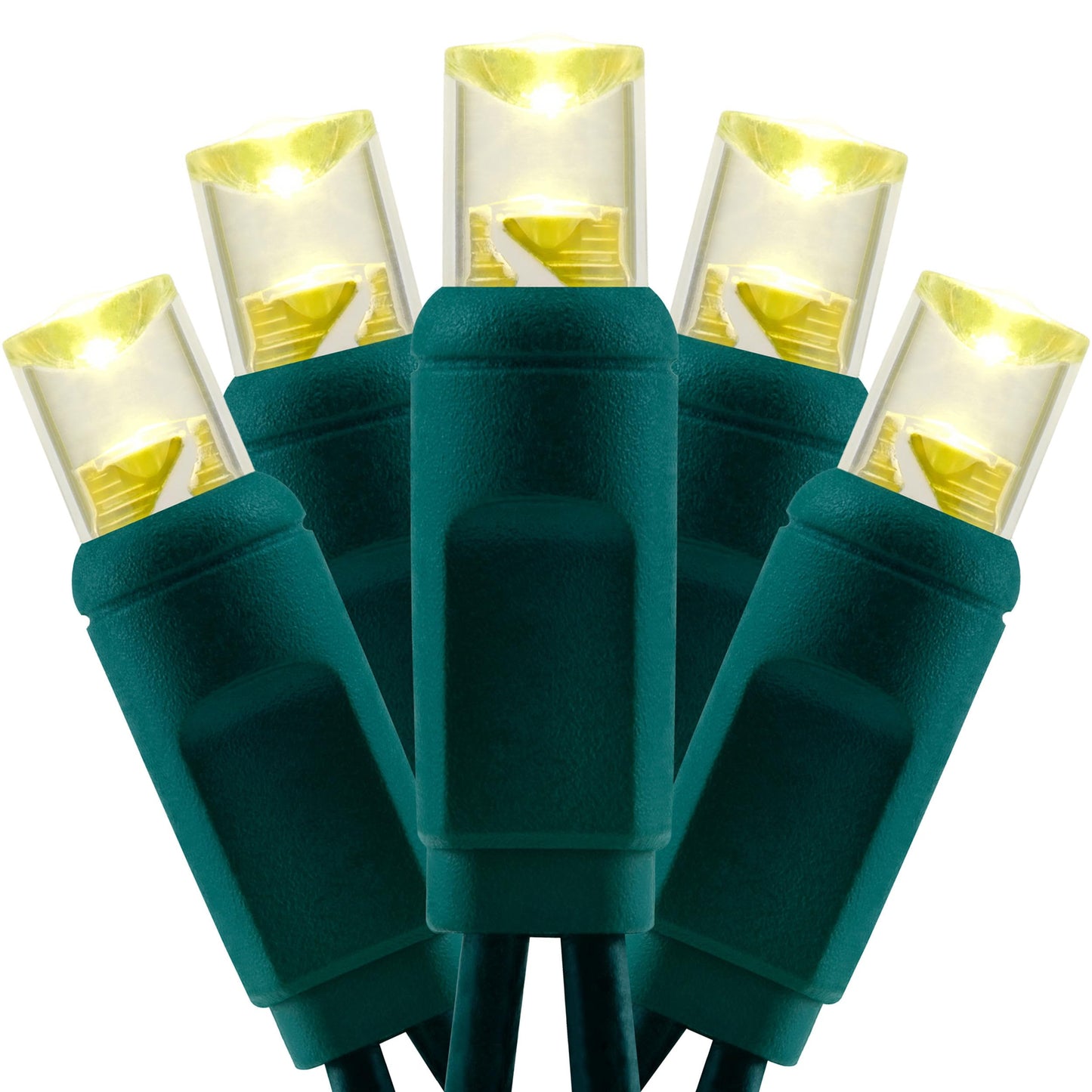 YULETIME 140 Warm White Christmas Lights, 2-Set 24 ft 70 One-Piece 5mm LED