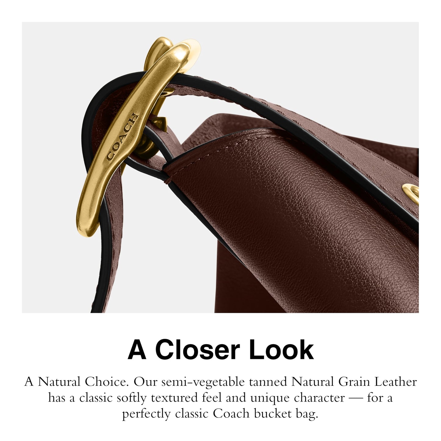 Coach Natural Grain Leather Bleecker Bucket Bag