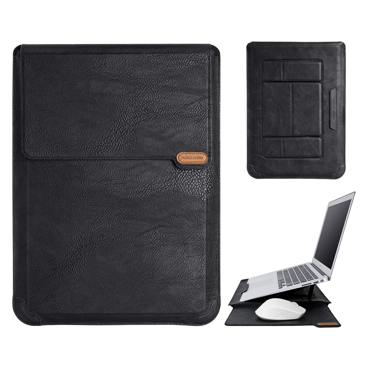 Nillkin Laptop Sleeve PU Leather for Razer 15" 15.6 Inch Acer Aspire 5, for HP Notebook 2020 Dell 15.6 Asus VivoBook 15 for Lenovo Samsung Laptop Chromebook, Notebook Bag Case Snag-Free Velcro…