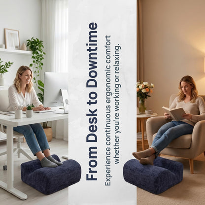 ZXMCJD Ergonomic FootstoolTwo-Way Tilt Design with Heel & Arch SupportWide Non-Slip Foam Footrest with 3-Point Support, Removable Washable Cover for Office/Home, for Prolonged Sitting & Under-Desk Use