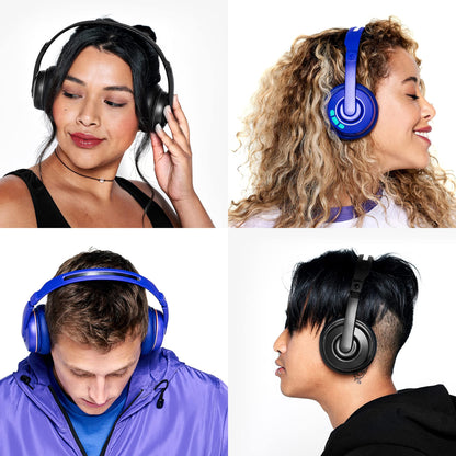 Skullcandy Cassette Wireless On-Ear Headphones, Up to 22 Hours Battery, Foldable Lightweight Design, Backup 3.5mm AUX Cable Included, Microphone for iPhone Android - Black