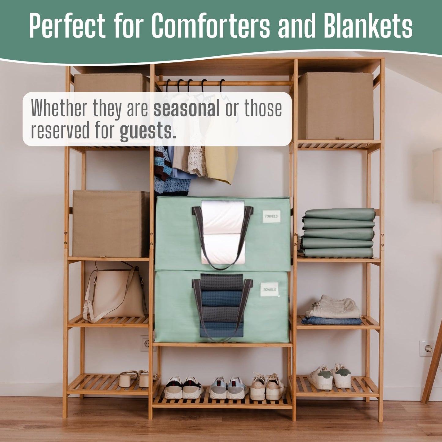 VENO 6 Pack Heavy Duty Moving Bags, Clothes and Comforter Storage Bags with Clear Window, College Dorm Essentials Packing Supplies, Foldable Boxes Alternative (Light Green Matte, 6 Pack)