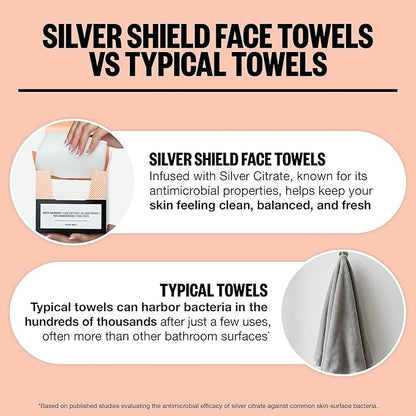 PEACE OUT Silver Shield Face Towels, Disposable Facial Towels