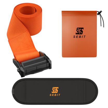 SEBIT Hamstring Curl Strap,59 inches Adjustable Squat Strap Foot Dumbbell Strap,Exercise Strap Assisted Leg Curl Strap Leg Tibialis Raises Workout for Outdoor(Light Pinkish Orange)