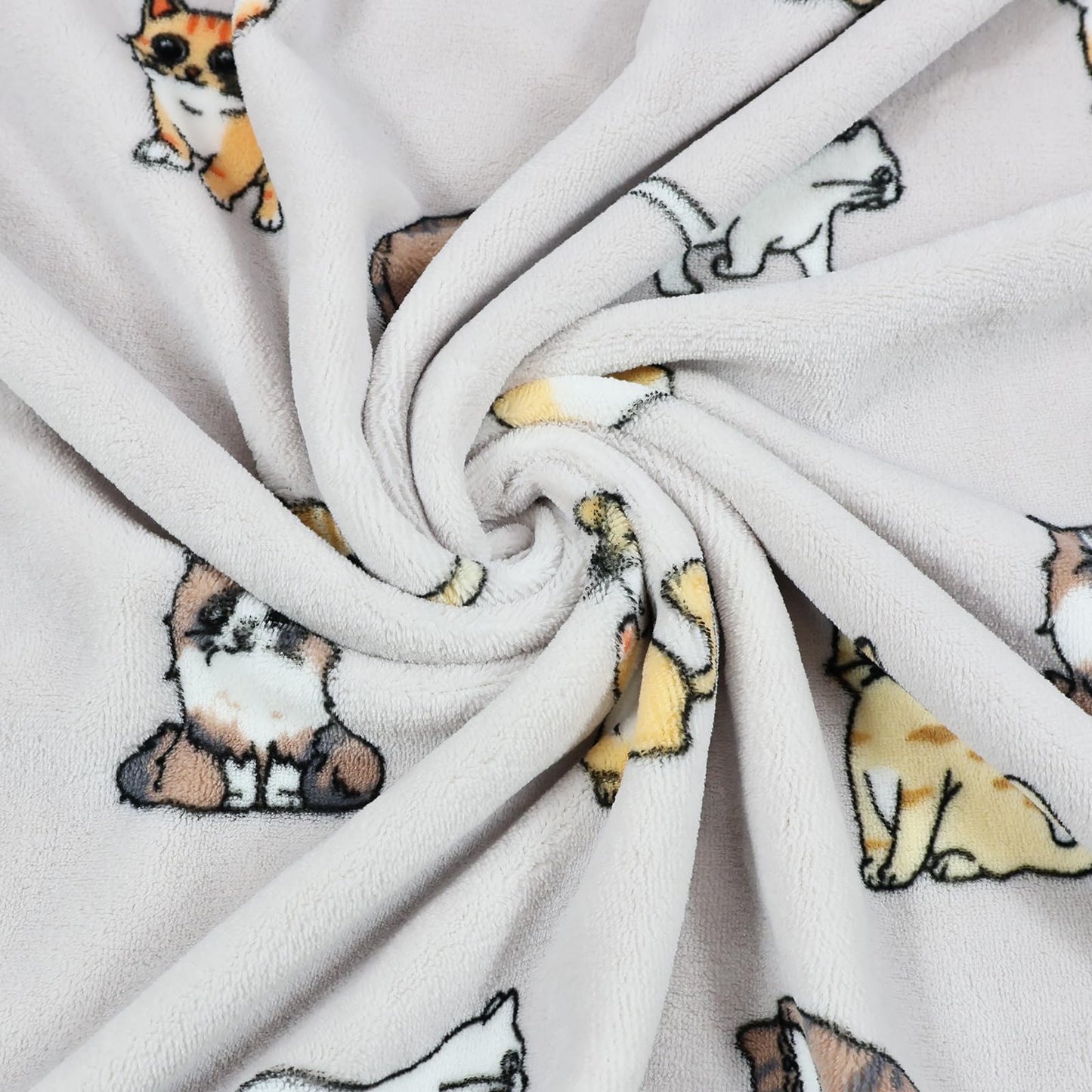 VigorSpring Cat Throw Blanket for Cat Lovers, Cute Kitten Print, Ultra Soft Flannel Fleece Plush Blanket for Couch Sofa Bed,Cats Gifts for Kids Toddler Girls Boys,Grey - 30x40 Inch