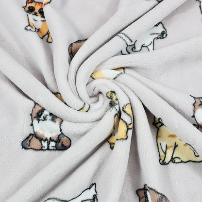 VigorSpring Cat Throw Blanket for Cat Lovers, Cute Kitten Print, Ultra Soft Flannel Fleece Plush Blanket for Couch Sofa Bed,Cats Gifts for Kids Toddler Girls Boys,Grey - 30x40 Inch