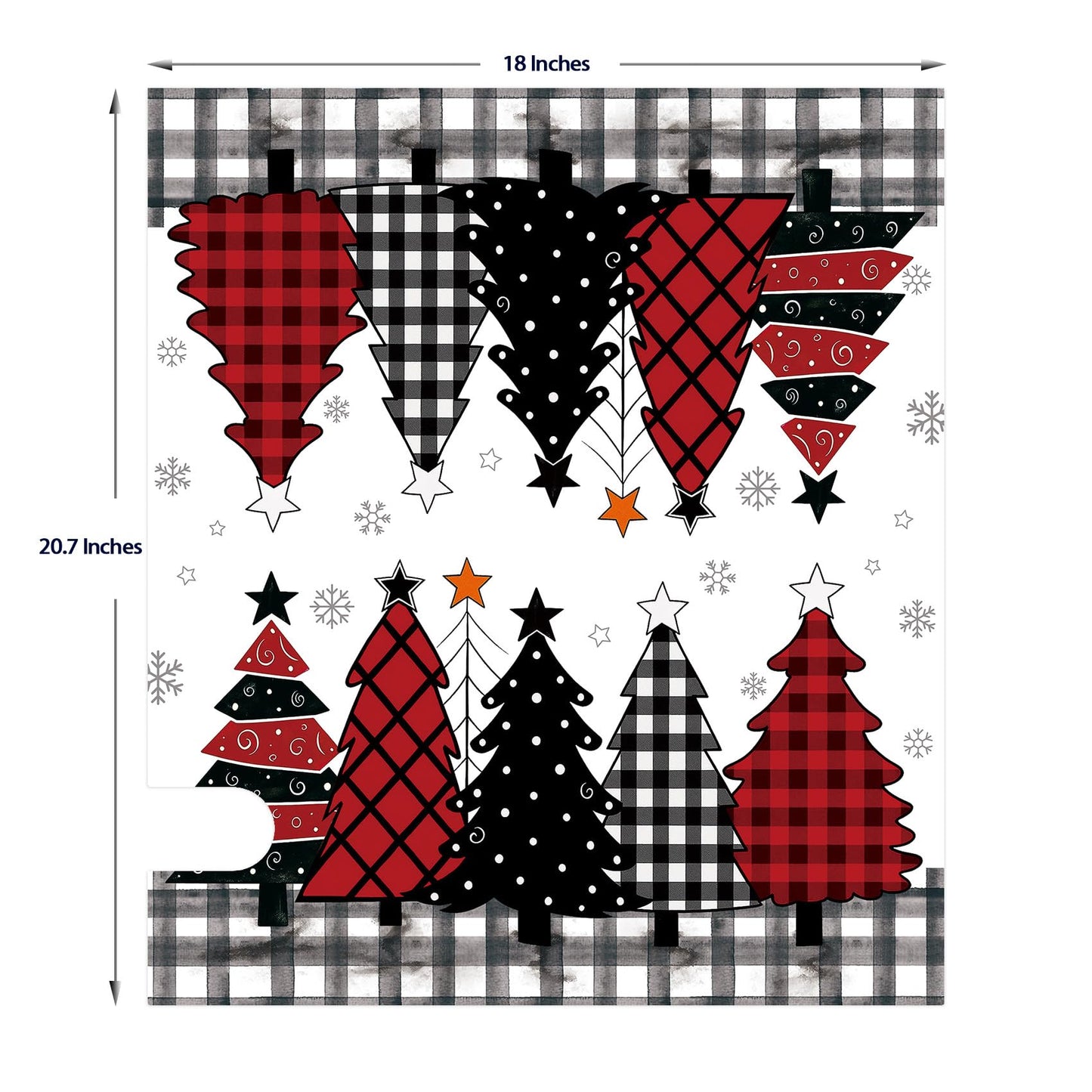 Texupday Buffalo Plaid Christmas Tree Mailbox Cover with Magnetic Strip Winter Holiday Snowflakes Mailbox Wraps Post Letter Box Cover Standard Size 21" X 18" for Garden Outdoor Yard Decor