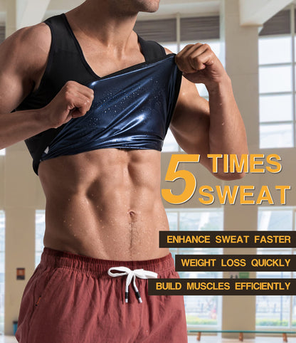 MOLLDAN Sauna Vest for Men Loss Weight Sweat Tank Top Workout Shirt Shapewear