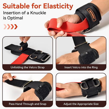 Weight Lifting Straps - Neoprene Padded D-Ring Wrist Support for Cable Machine Workouts | Non-Slip Design for Men & Women