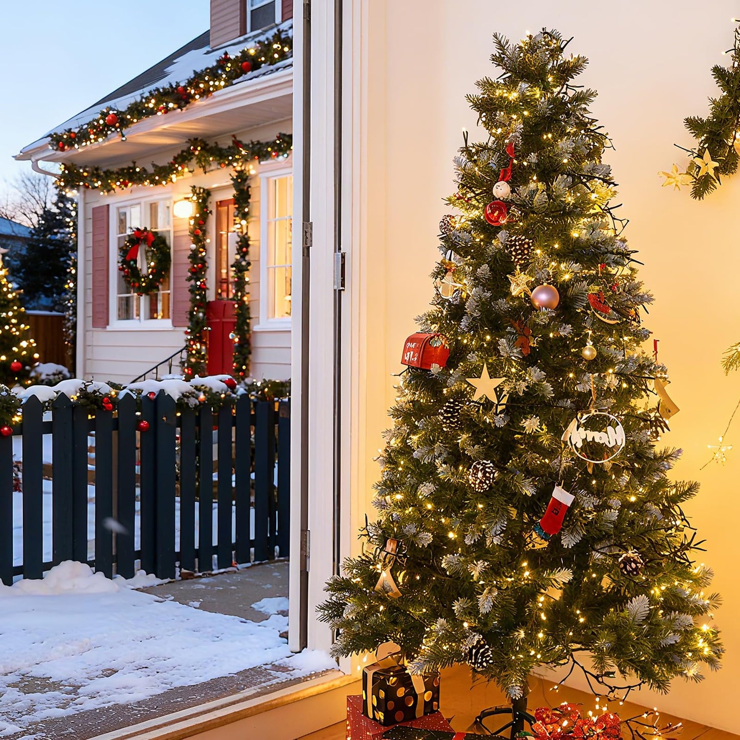 Dailyart 300 LED Warm White Christmas Lights: 36Ft Remote Control Fairy Lights with Timer - Waterproof Fairy Lights Firecracker Plug in String Lights for Garden Wedding Party
