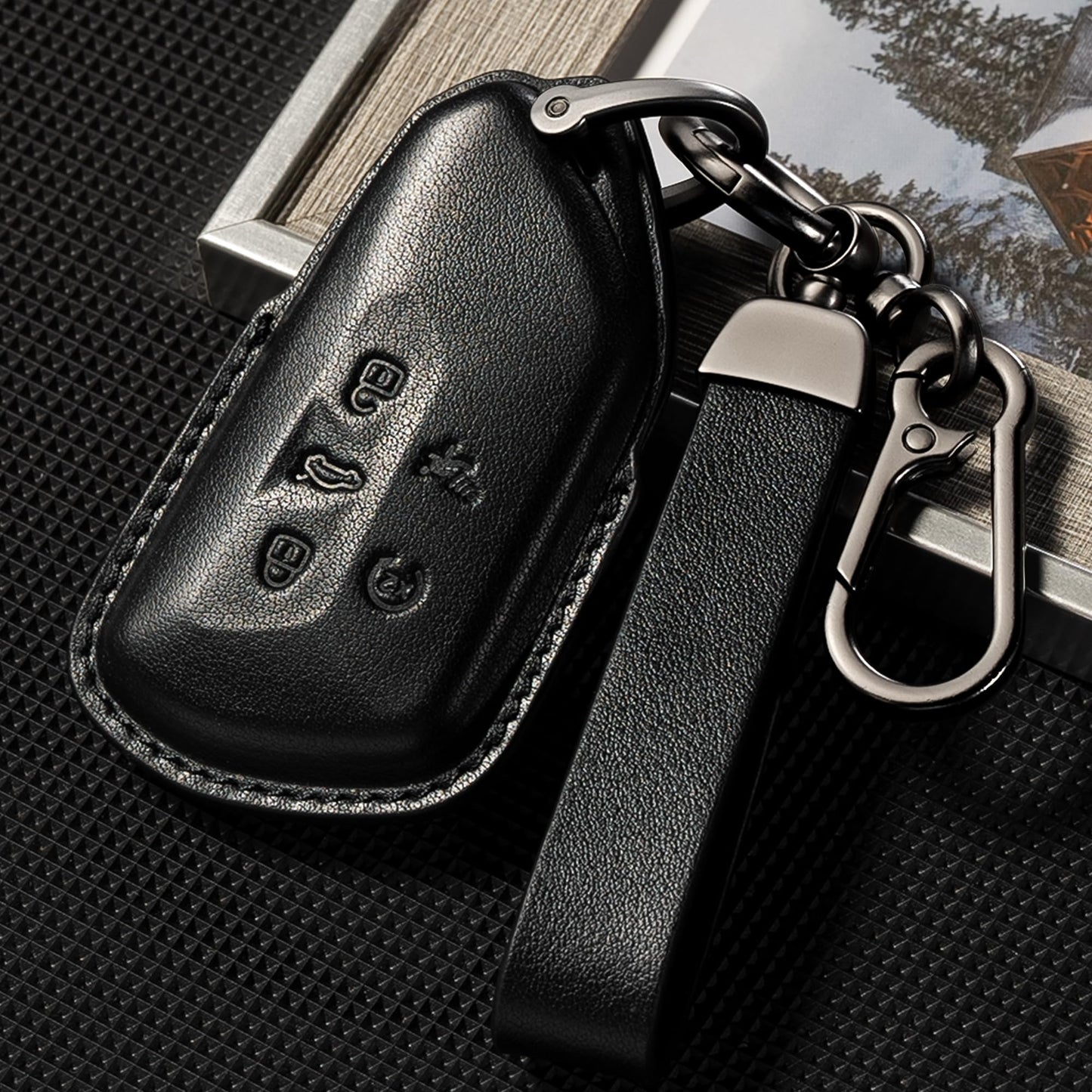 Smyfob for Volkswagen Atlas Key Fob Cover Leather car Key case 2026 2025 2024 VW Atlas Cross Sport Accessories 5 Button