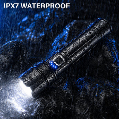 AKNEAR Rechargeable LED Flashlight 99000 High Lumens, Super Bright Flashlights with Zoomable & USB C Rechargeable & 5 Light Mode & IPX7 Waterproof, Powerful Flash Light for Home, Hiking, Camping