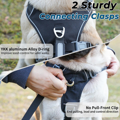 Wuffley Escape Proof Dog Harness and Leash Set, Lightweight Dog Harness with Lift and Assist Handle, No Pull Reflective Pet Vest for Small Medium Dogs, Ideal for Puppy Walking and Training (Black,XS)