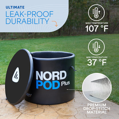 LifePro NordPod Plus Recovery Ice Tub – Portable Cold Plunge Tub with Drop-Stitch Construction – Ice Bath Tub for Athletes – Cold Water Therapy Tub for Ice Bath Recovery with Inflatable Lid & Air Pump