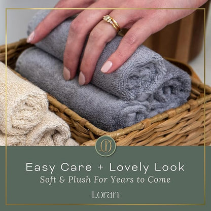 Silver Grey Washcloths Set of 6 Soft Facial Cloths 10” x 10” 100% Viscose