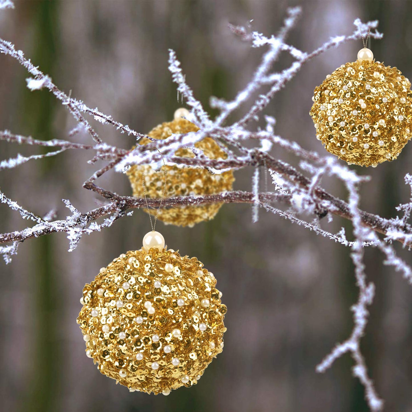 ZHANYIGY 4.25" Christmas Ball Ornaments, 4pc Set Gold Shatterproof Christmas Decorations Tree Balls for Xmas Trees Wedding Party Holiday Decorations (Gold)