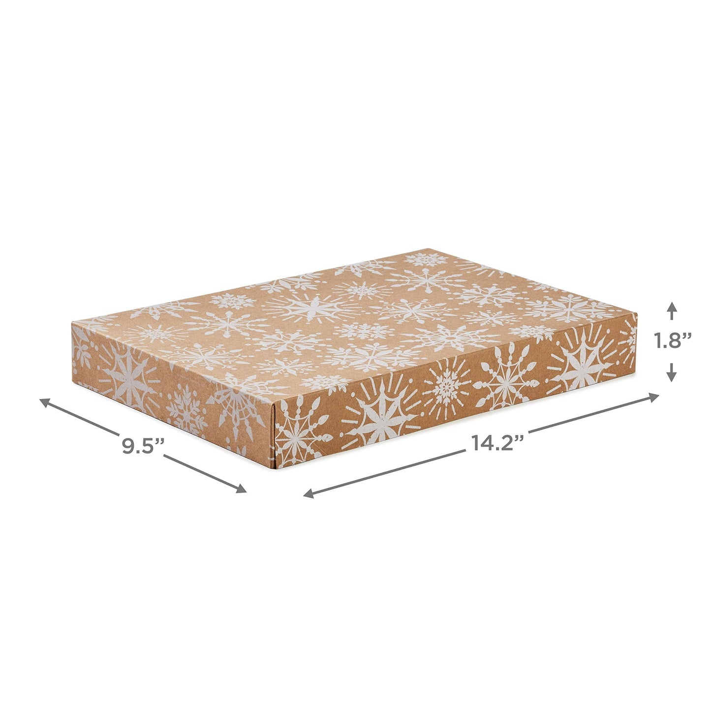 Hallmark Medium Christmas Gift Boxes with Lids (12 Shirt Boxes, 3 Designs: Navy Snowflakes, Gold Trees, Peace on Earth) for Christmas, Hanukkah, Holiday Parties
