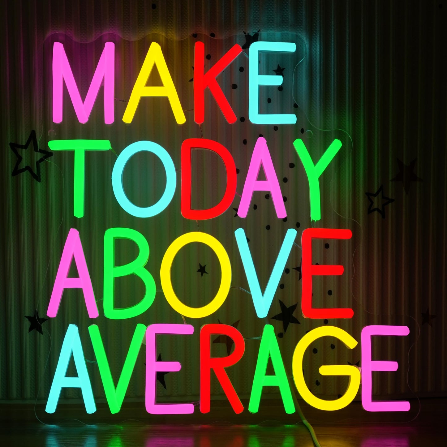 AEHEMNGZ Make Today Above Average Neon Sign USB Positive Aspiring Neon Light for Wall Decor Led Motivational Neon Sign for Classroom Office Library Home Wall Decor(12.5 * 12.2 In)