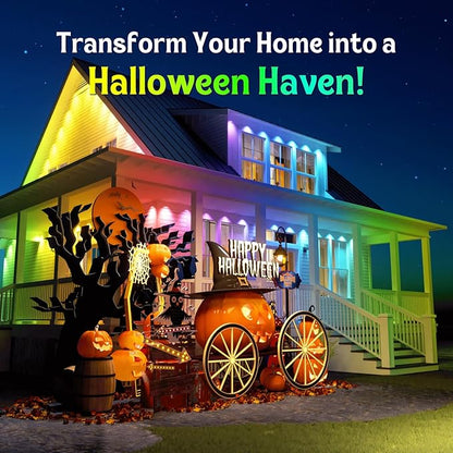 ISOPHO Permanent Outdoor Lights, Smart RGB String Lights with 75 Scene Modes, 100ft Eaves LED Light, Waterproof IP67, Applicable to All Holidays, Parties, Halloween, Christmas, App & Remote Control