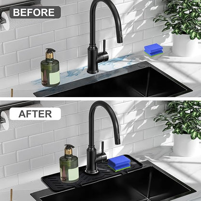 Meiliweser Silicone Faucet Mat for Kitchen Sink – Gen 2 Splash Guard