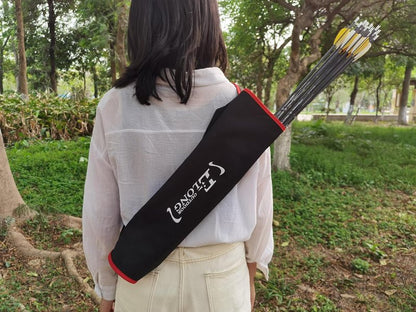 Archery Hip and Back Quiver for Arrows - Adjustable Black Arrow Holder with Padded Strap | Ideal for Kids & Adults