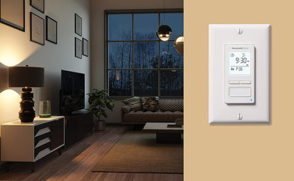 Honeywell Home RPLS740B ECONOswitch 7-Day Solar Programmable Switch, Lights and Motors, Indoor and Outdoor, Energy Saving, White