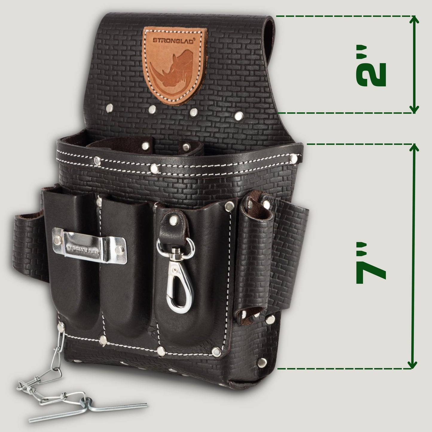STRONGLAD Heavy-Duty Electricians Tool Belt – 13-Pocket Top-Grain Leather Pouch, Adjustable Fit 29–46" Durable Utility Belt for Electrical Work | Rugged Jobsite Organizer | Designed for Pros