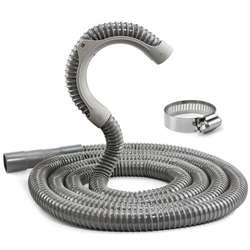 TOMOON 12Ft Universal Washing Machine Drain Hose Flexible Extension Hose with Clamp,Industrial Grade Polypropylene Corrugated,Fit for Most Household Washing Machines(10-Years Warranty)