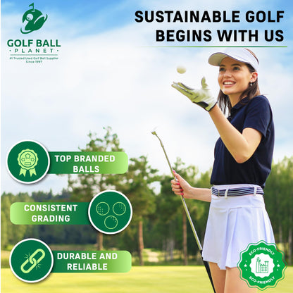 Golf Ball Planet 72 Store Line Assorted Used Recycled Golf Balls in Mesh Bag 4A/3A Condition