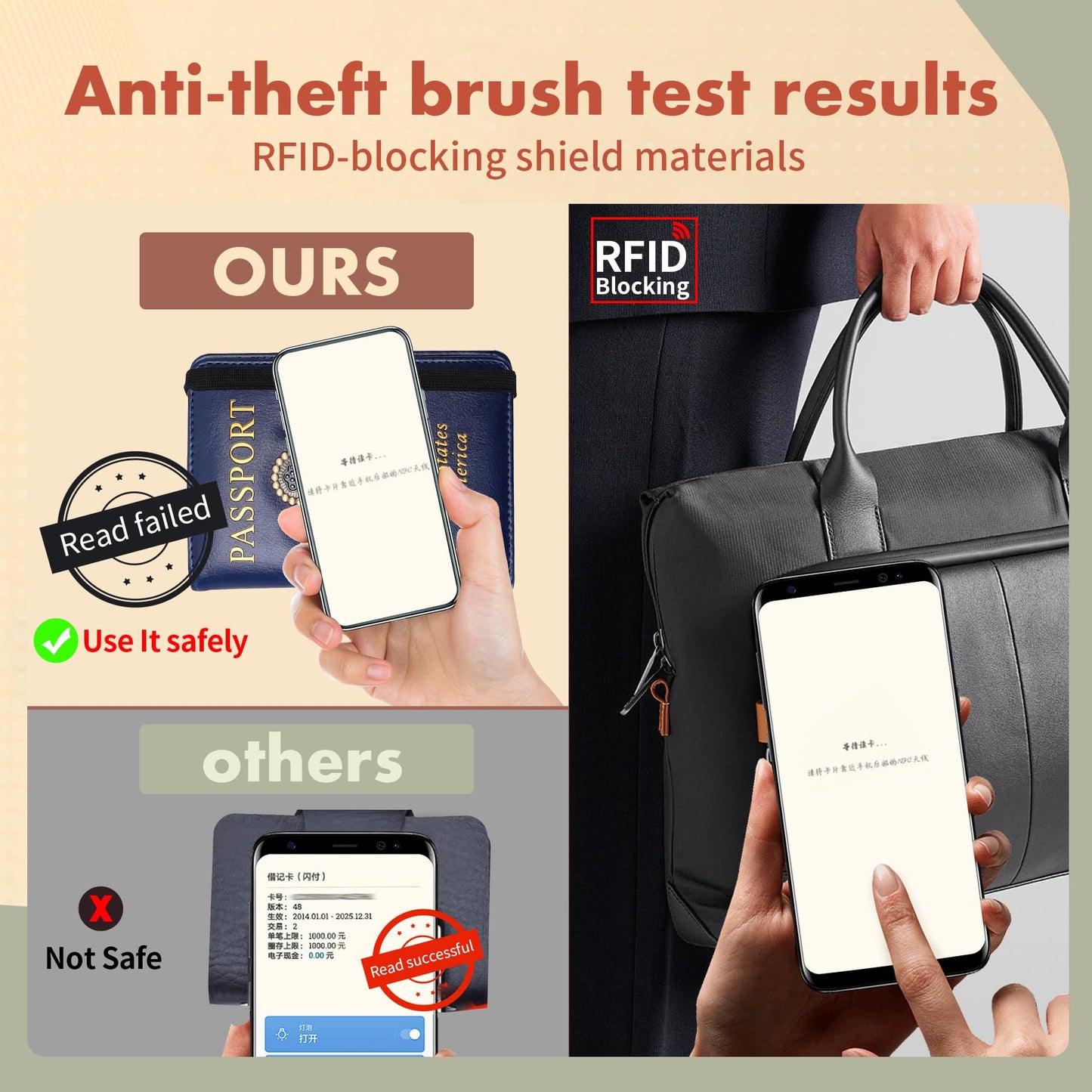 XMLINPER 2 Pcs Passport Holder for Travel with Card Slot RFID Blocking Leather Family Passport Wallet Travel Accessories for Men and Women (Blue and Black)