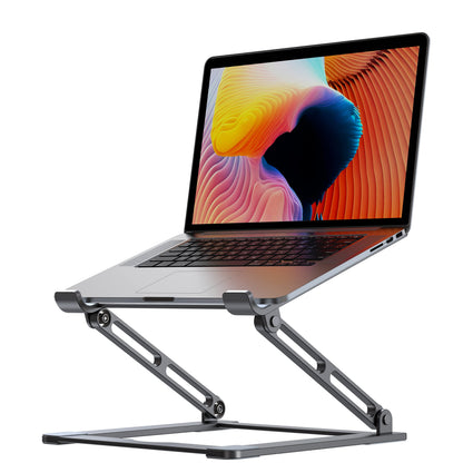 Laptop Stand for Desk - Adjustable Laptop Holder, Portable Laptop Riser with Multi-Angle Height Adjustable Computer Stand for MacBook Air/Pro and More Notebooks 10-17.3" - Grey