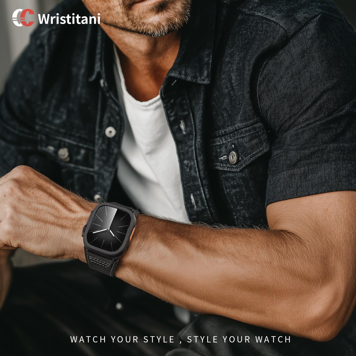 Wristitani Leather Bands Compatible With Apple Watch Band Ultra 3/2/1, 49mm 46mm 45mm 44mm 42mm For Men, Top Genuine Leather Replacement Vintage Strap for iWatch SE3/2/1 Series 11 10 9 8 7 6 5 4 3