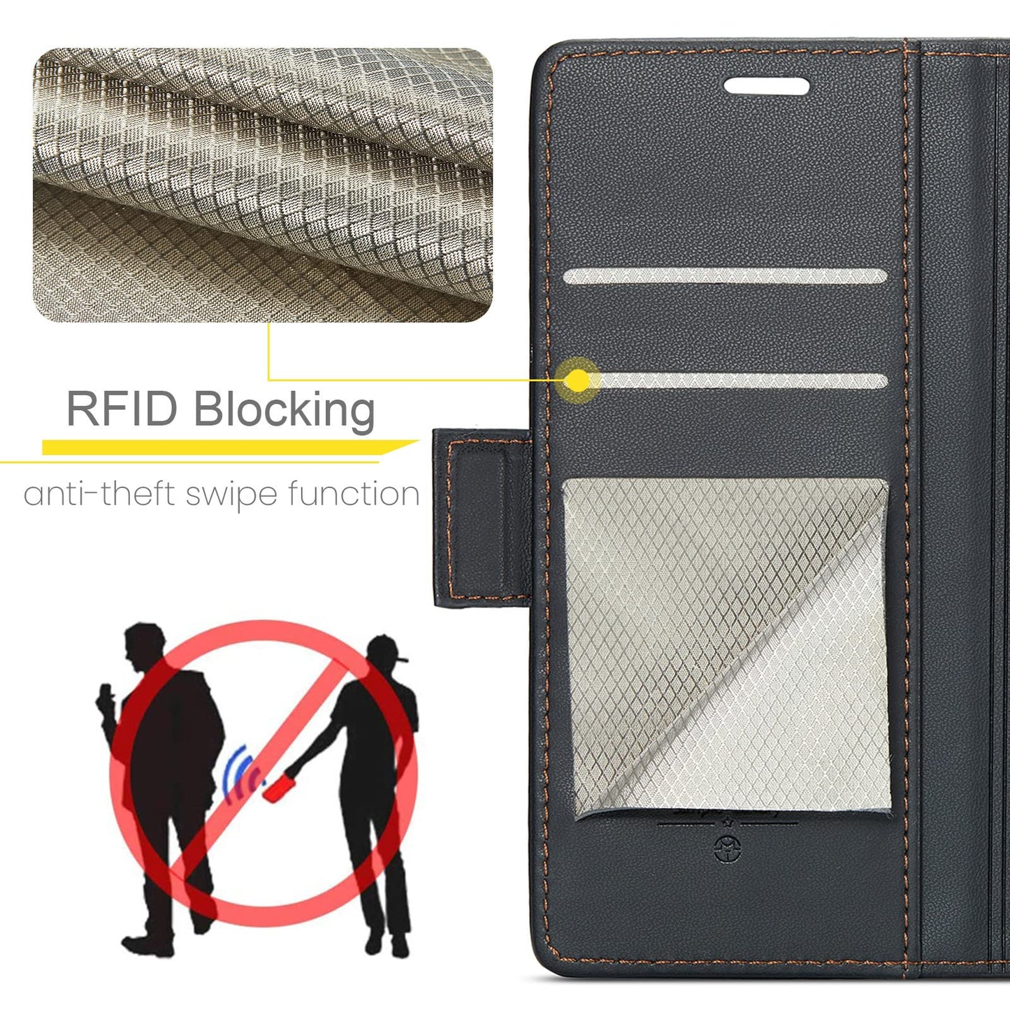 Rerzoiro Case for Samsung Galaxy S24 Ultra Wallet Case, RFID Blocking PU Leather Flip Folio Cover Card Holder Kickstand Shockproof Phone Case Compatible with Samsung Galaxy S24 Ultra, Black