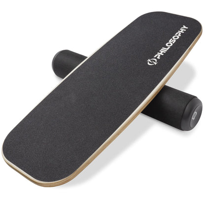 Philosophy Gym Balance Board - Wooden Balance Trainer with Adjustable Stoppers