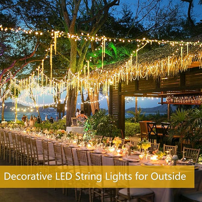 2-Pack Solar String Lights for Outside, Total 200LED Solar Christmas Fairy Lights Waterproof, Outdoor Twinkle Light Copper Wire 8 Modes Fairy Light for Xmas Tree Party Wedding Decor (Warm White)