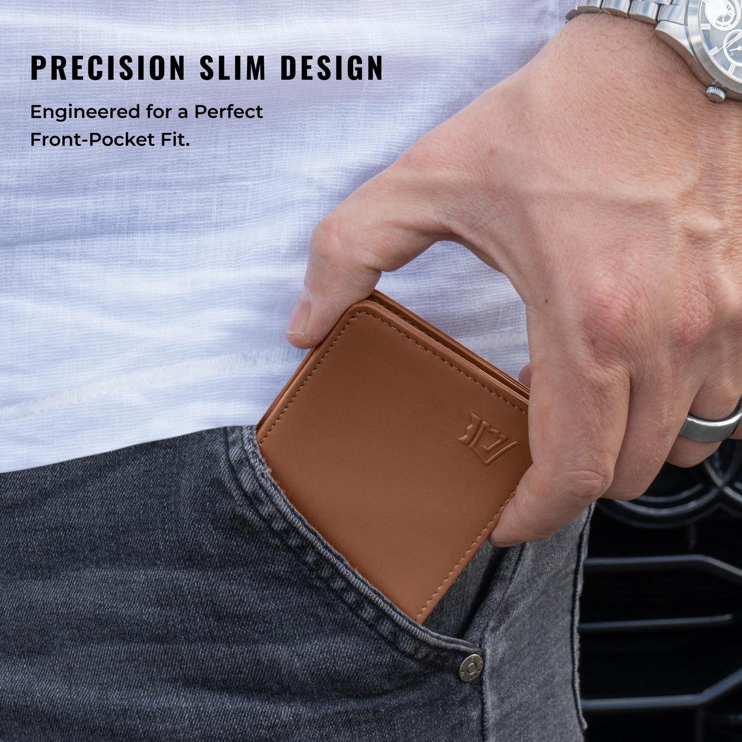 Kings Loot Wallet for Men | Minimalist Slim RFID Blocking Leather Design with Cash Pocket & Card Pull Strap | Holds 1-12 Cards | Stylish & Durable Wallets (Bourbon)