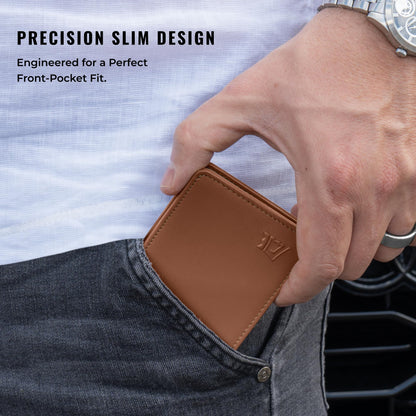 Kings Loot Wallet for Men | Minimalist Slim RFID Blocking Leather Design with Cash Pocket & Card Pull Strap | Holds 1-12 Cards | Stylish & Durable Wallets (Bourbon)