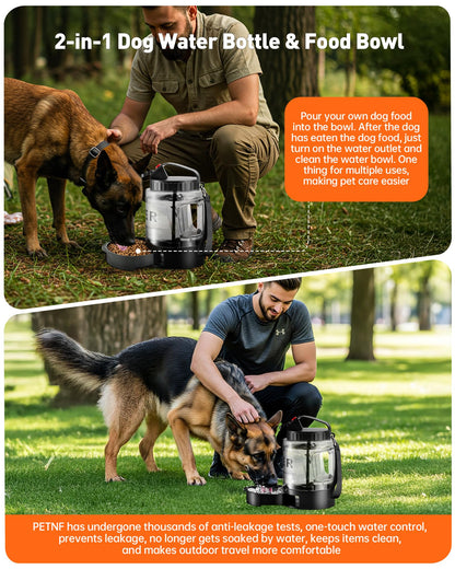 Portable Dog Water Bottle Bowl - 77 oz Travel Water Bowl Dispenser for Dogs Leak Proof, Suitable for Large Pet Drinking, A Must Have for Outdoor, Camping, Walking, Beach, Hunting, and Other Scenes