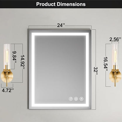 Gold Bathroom Light Fixtures Over Mirror, Vanity Lights Set of 2 with Knurled Texture, Brushed Gold Wall Sconces with Clear Glass Shade, Modern Industrial Bathroom Lighting for Bedroom, Living Room
