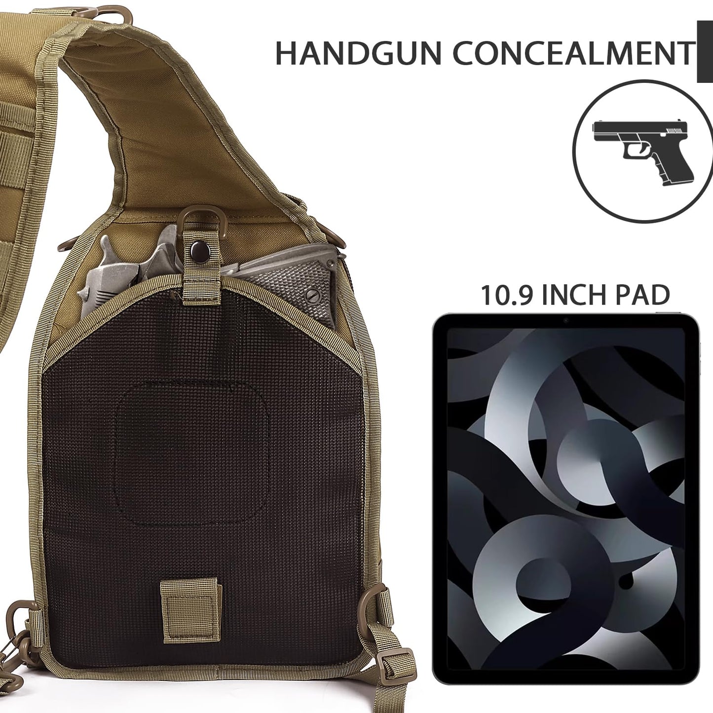 HAOMUK Tactical Sling Bag Backpack Military Rover Shoulder Sling Pack Small EDC Crossbody Chest Bag for Men