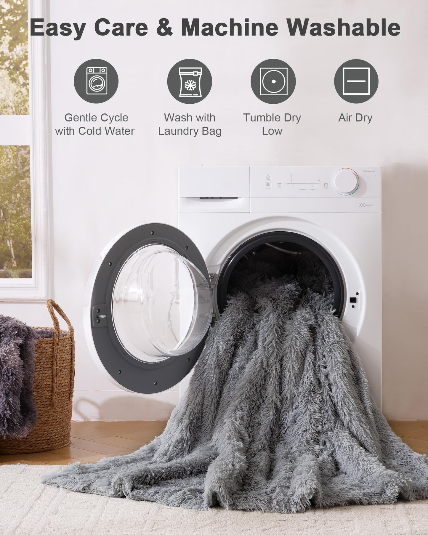 UINIU Super Soft Fluffy Faux Fur Throw Blanket for Couch, Fuzzy Sherpa Fleece Cozy Warm Gifts for Women, Room Decor Christmas Plush Thick Throw for Men, Minky Teen Gifts Winter Bedding, 50" x 60"