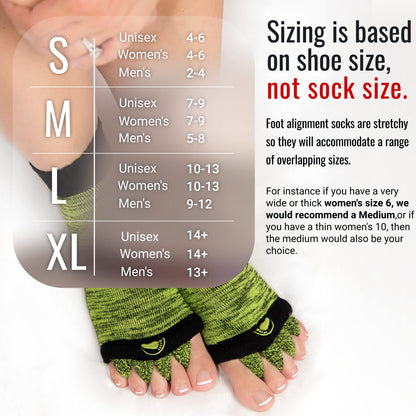 My Happy Feet Foot Alignment Socks with Toe Separators for Men or Women | Red - (Medium)