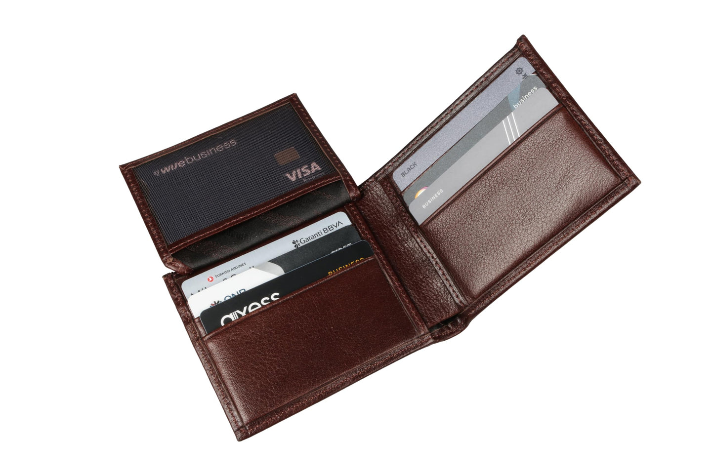 grande 1488 - Genuine Leather Bifold Classic Men Wallet with ID Window - Dark Brown