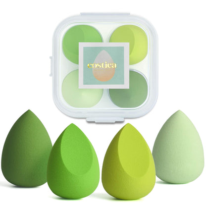 COSTICA Makeup Sponge Set Blender, Beauty Sponge Makeup Blender Flawless for Liquid - Multi Colored 4 pcs Rose Series