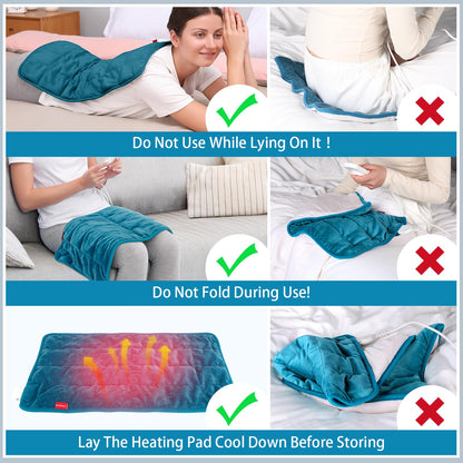 Comfytemp Weighted Heating Pad for Back & Cramps, Father's Day Gifts, Birthday Gifts for Mom Dad Women Men, 2.2lb Electric Neck Shoulder Heat Pad for Pain Relief, FSA HSA Eligible, 2H Auto-Off, 12x24