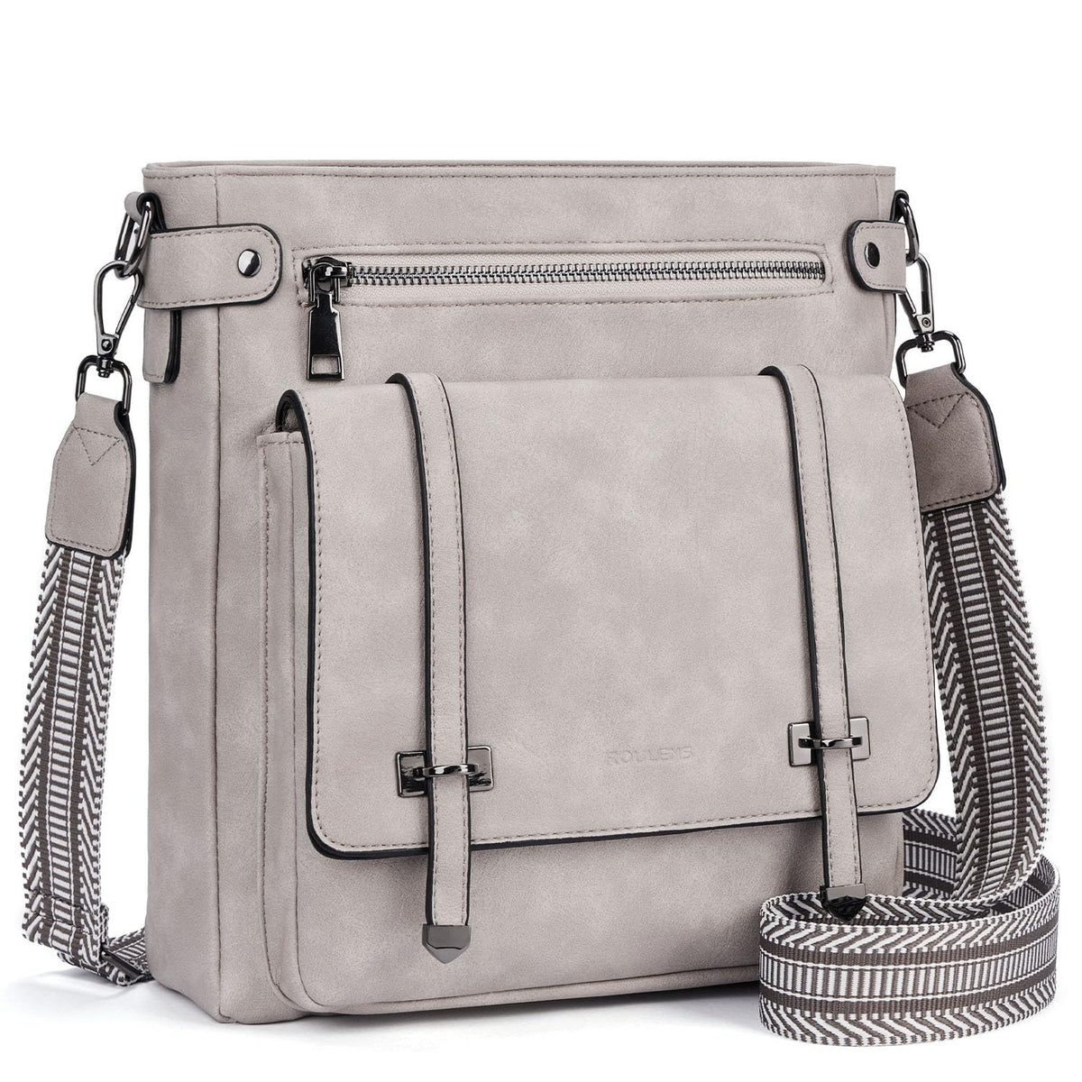 Roulens Crossbody Bags for Women,Multi Pocket Crossbody Purses Vegan Leather Shoulder Handbags Travel Purse Adjustable Strap